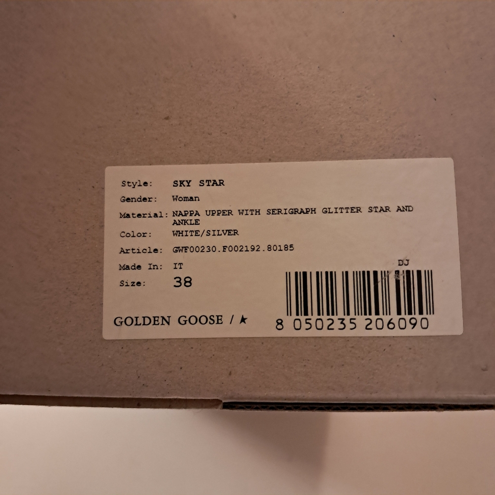 Golden Goose Sneakers Women's 38 8 Skystar High Top Leather Sequins Designer - Picture 10 of 16